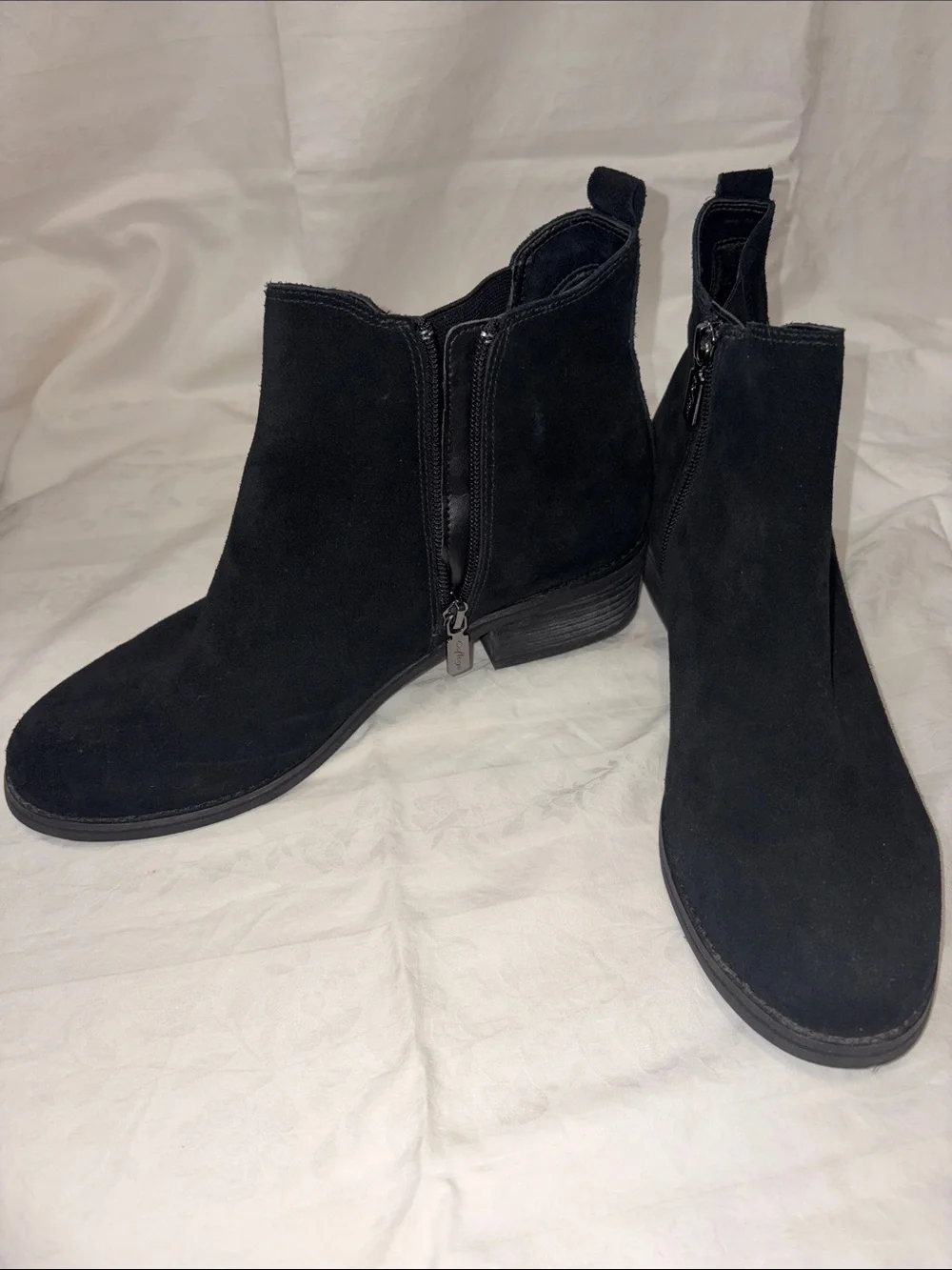 Black Suede Side-Zip Ankle Booties